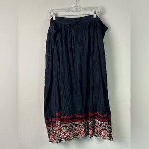 Prophecy Woman by Sag Harbor Black, Red & White A-Line Cotton Skirt